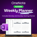 OneNote 2026 Weekly Planner