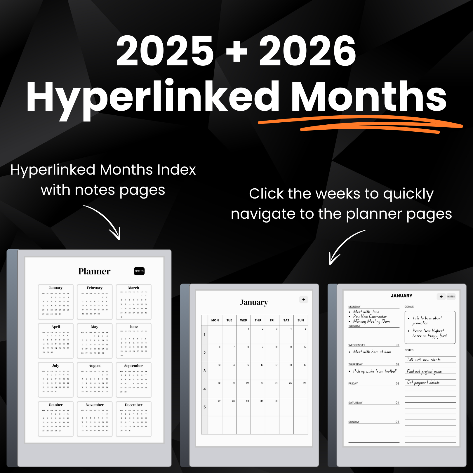 2025 + 2026 Weekly Planner for reMarkable