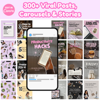 300+ Viral Posts, Carousels & Stories - Expansion Pack | Canva Templates