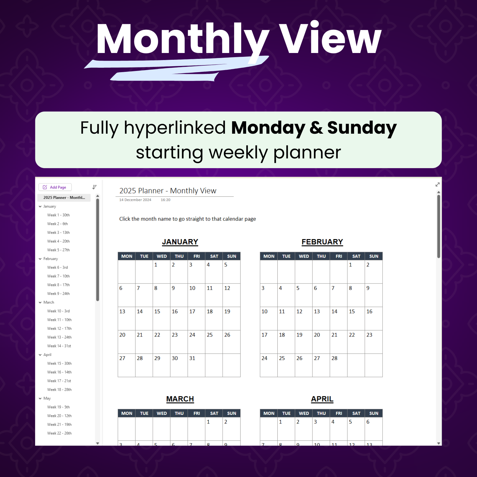 OneNote Weekly Planner