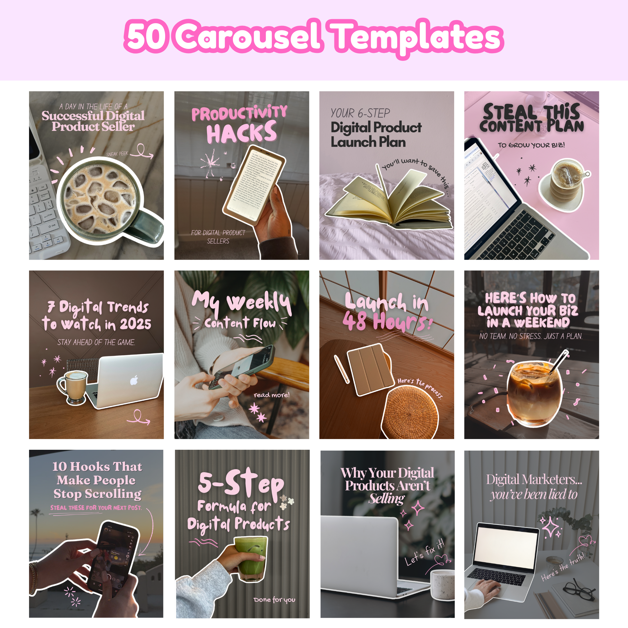300+ Viral Posts, Carousels & Stories - Expansion Pack | Canva Templates