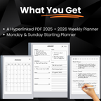 2025 + 2026 Weekly Planner for reMarkable