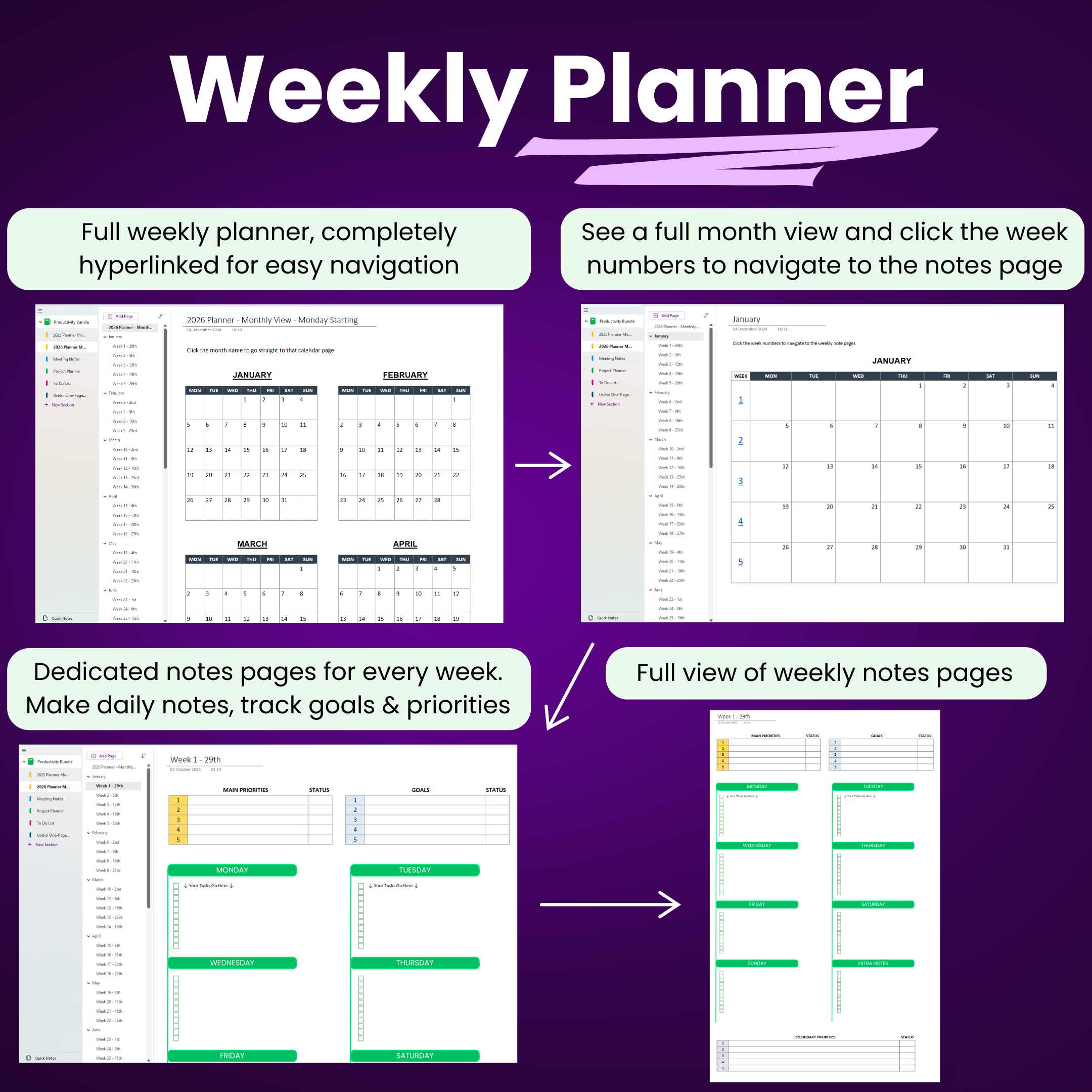 OneNote Productivity Templates Bundle