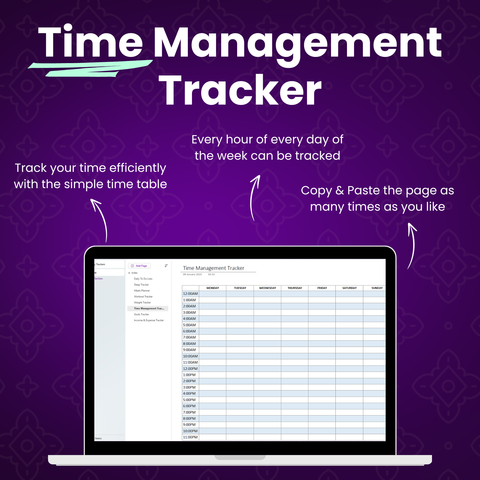 OneNote Daily Life Trackers Templates