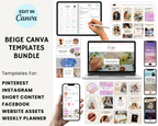 Complete Canva Templates Bundle - Beige Theme