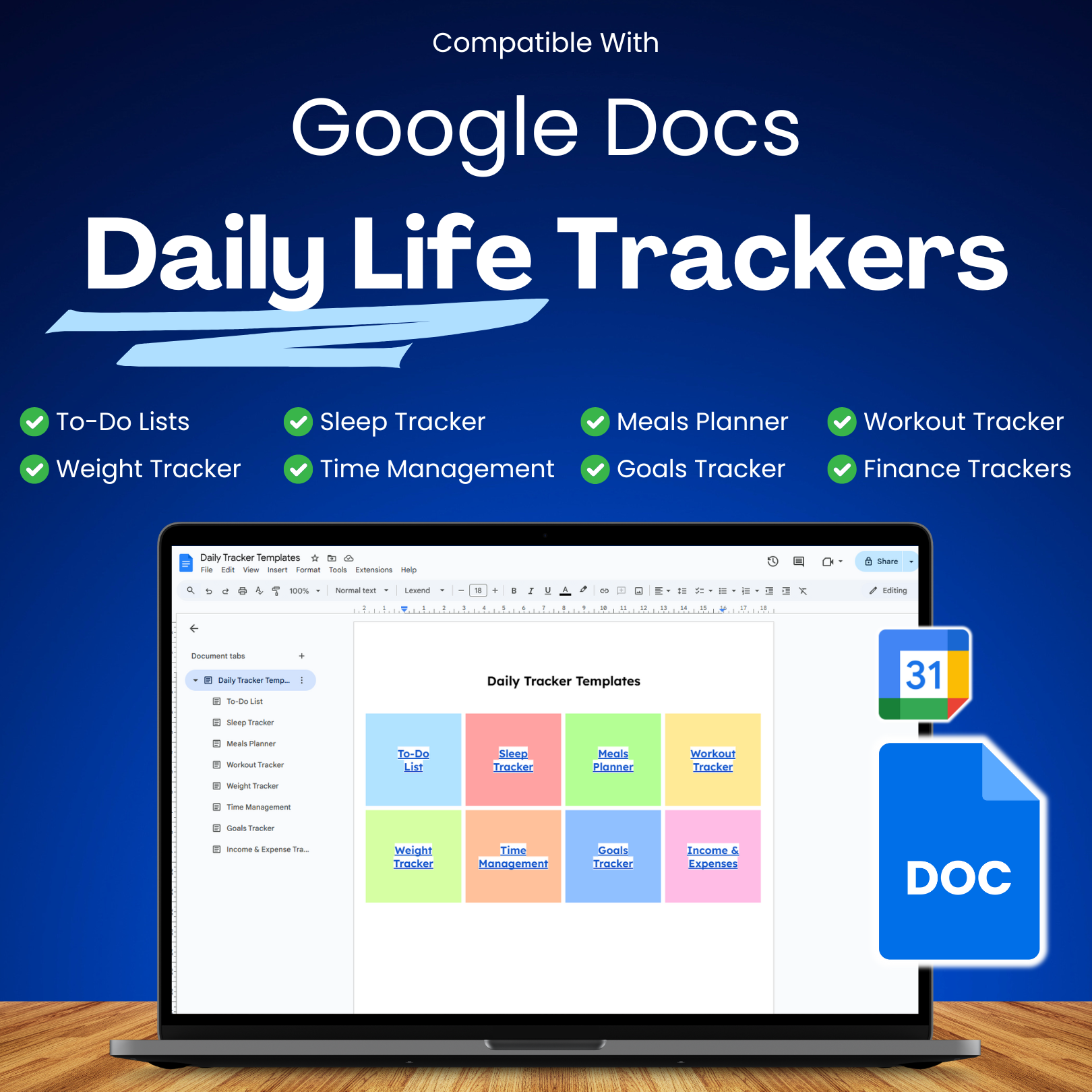 Google Docs Life Tracker Templates Bundle