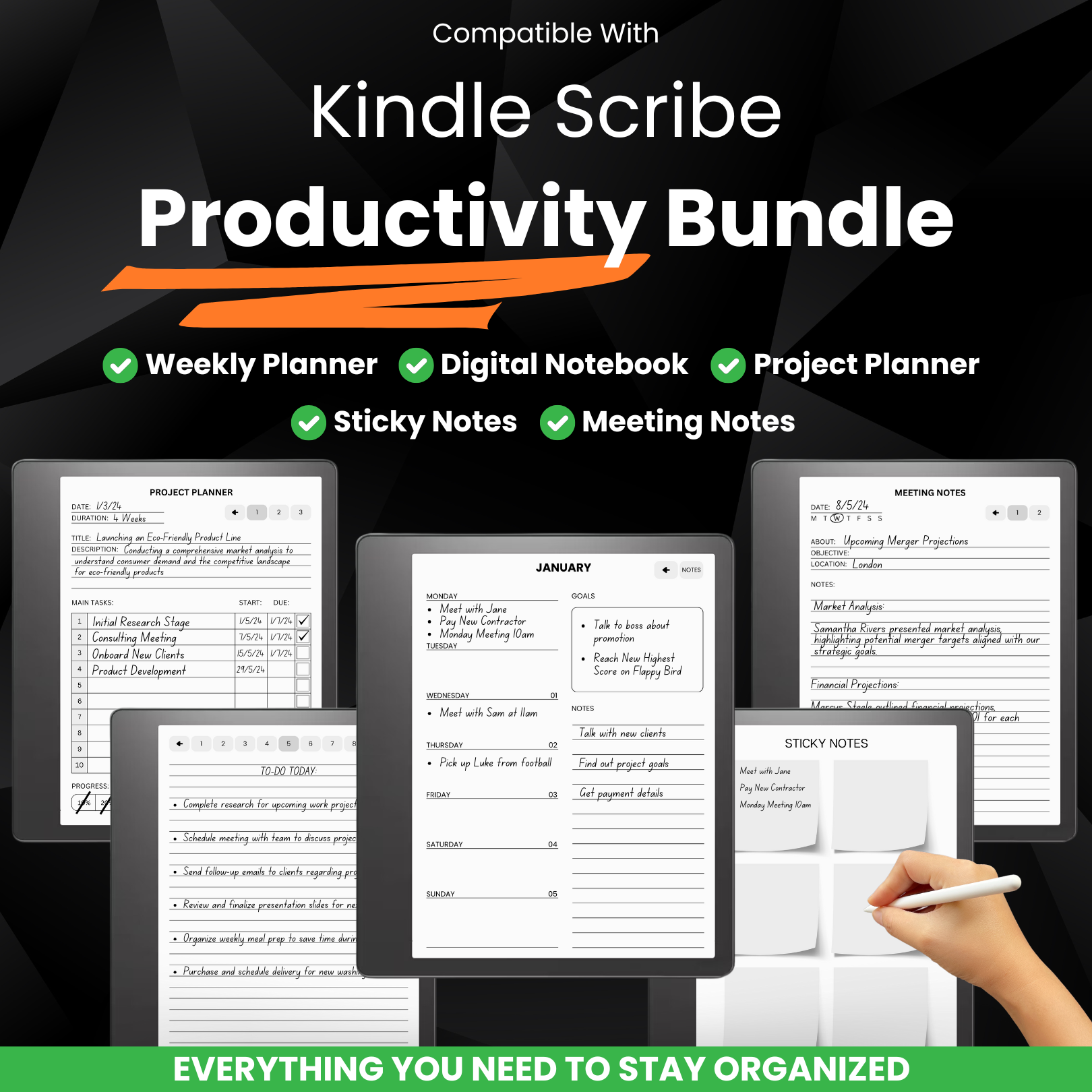 Kindle Scribe Productivity Templates Bundle